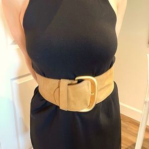 Vintage DONNA KARAN tan suede belt